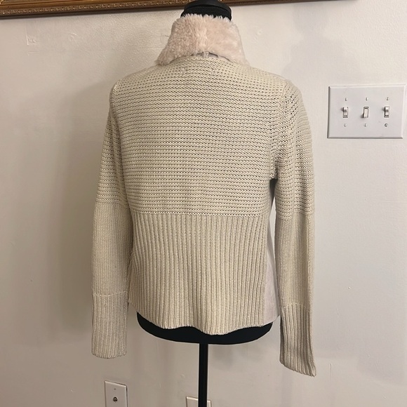 Chelsea & Theodore Faux Suede, Faux Suede Open Front Sweater Cardigan, Sz. S. - Picture 7 of 10